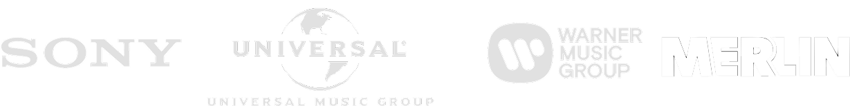 Sony Music, Universal Music Group, Warner Music Group, and Merlin