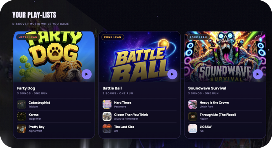 Trio playable playlists